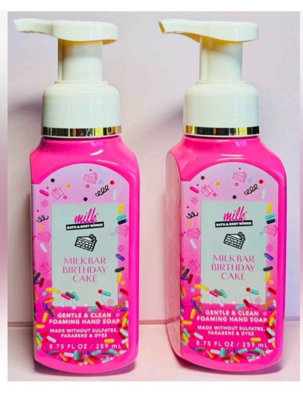 Bath & Body Works Pink Milk Bar Birthday Cake Foaming Hand Soap Duo